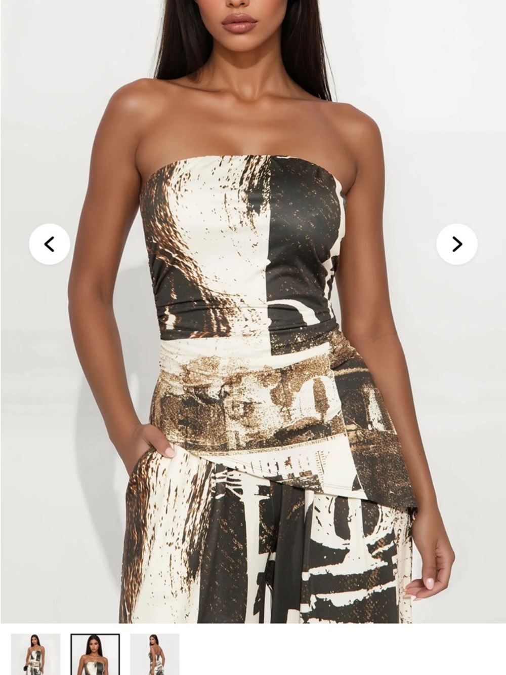 Abstract Print Strapless Set - Picture 2 of 6